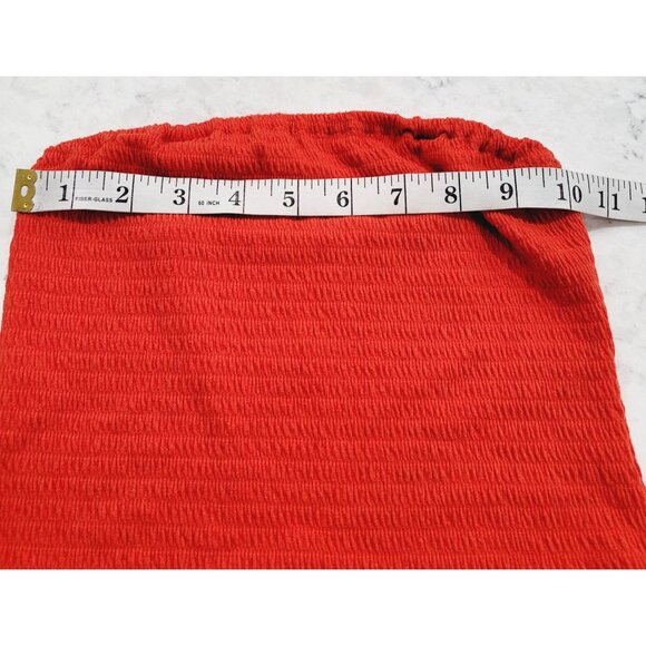 Womens Red Smocked Sleeveless Romper Size S - Picture 5 of 7